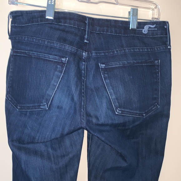 EARNEST SEWN Harlan.93B Cigarette Leg Jeans Uneven Hem Dark Wash Boho Y2K 28 - Picture 5 of 10